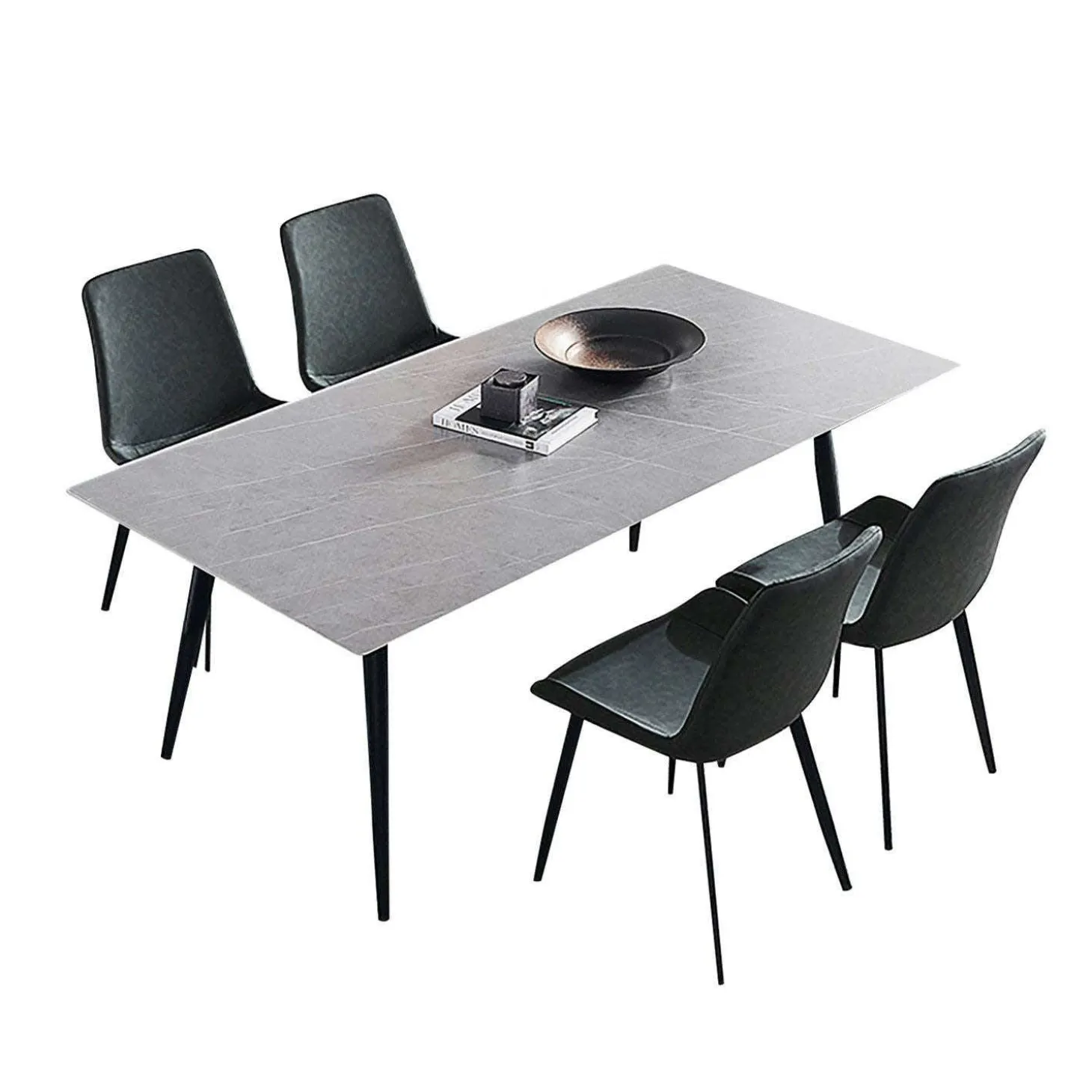 Table en pierre sintérisée avec 4 chaises