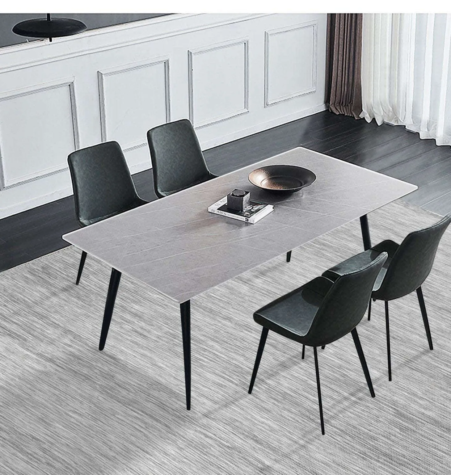 Table en pierre sintérisée avec 4 chaises