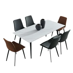 Table en pierre sintérisée avec 6 chaises