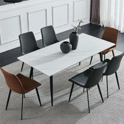 Table en pierre sintérisée avec 6 chaises