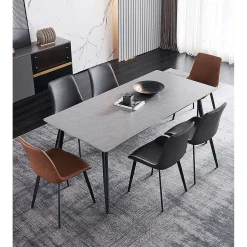 Table en pierre sintérisée avec 6 chaises