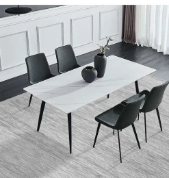 Table en pierre sintérisée avec 4 chaises