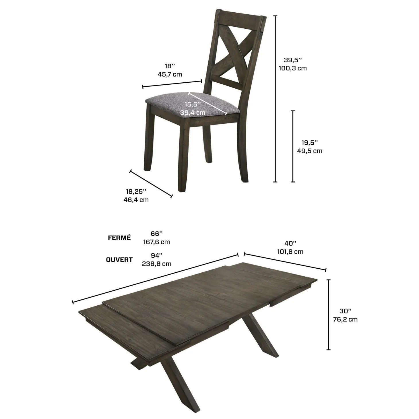 Table et 4 chaises