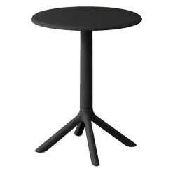 Table ronde intérieur/extérieur en résine – noir