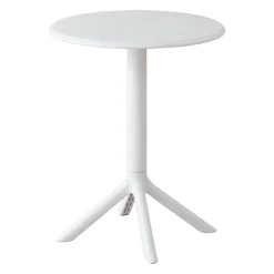 Table ronde intérieur/extérieur en résine – blanc