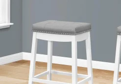 Tabouret de bar - ensemble de 2, capitonné, bordure de tête de clou, rembo