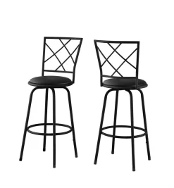 Tabouret de bar - 2mcx /pivotant/ siège simili-cuir noir