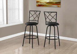 Tabouret de bar - 2mcx /pivotant/ siège simili-cuir noir