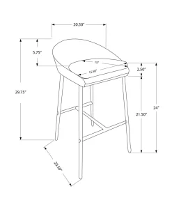 Tabouret de bar - 2mcx, tissu gris, hauteur comptoir