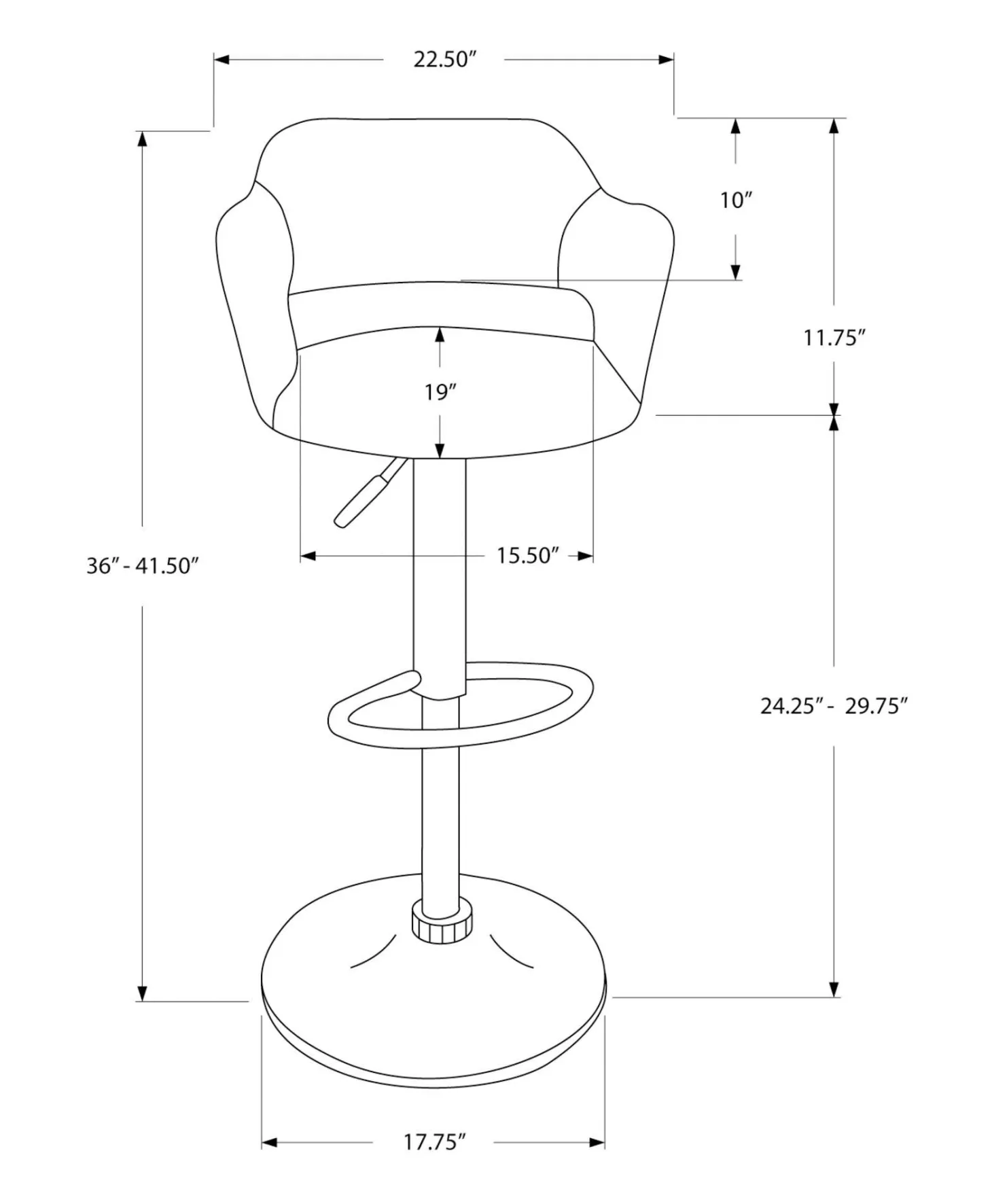 Tabouret de bar (bte de 1)