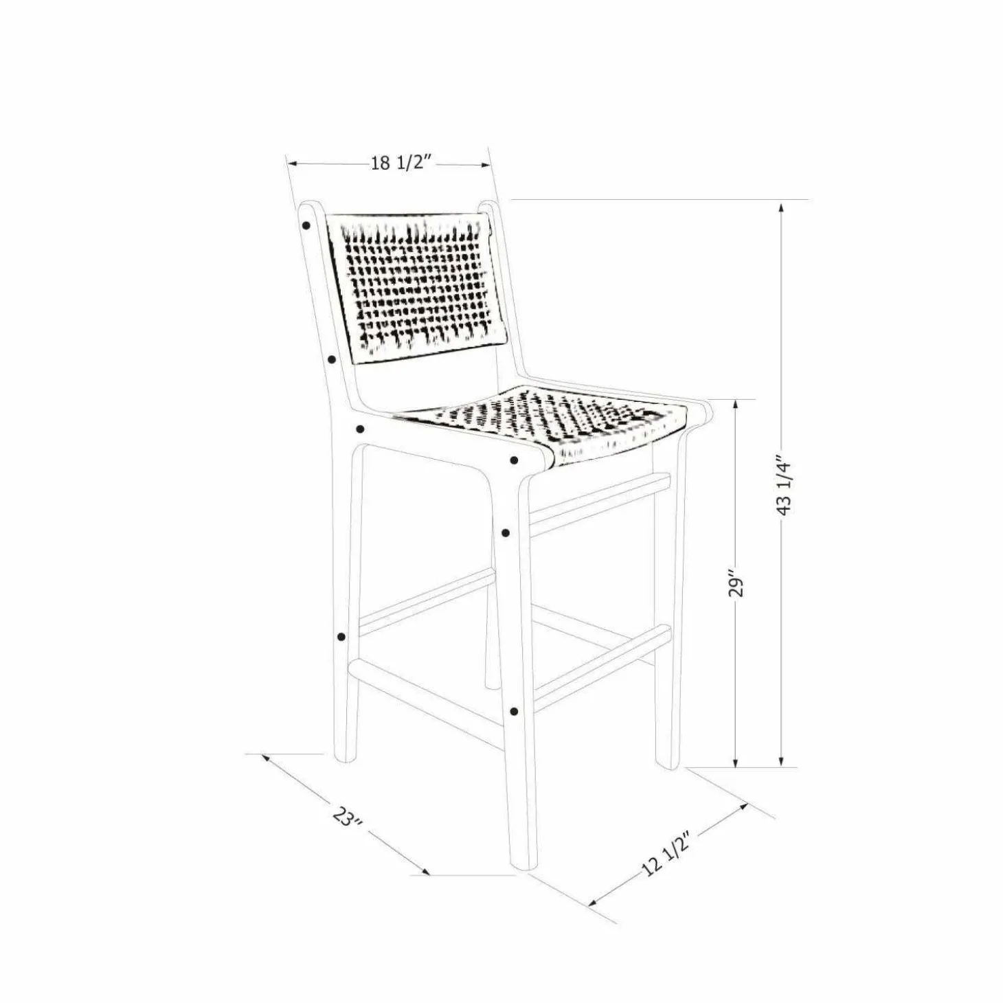 Tabouret en rotin - South Shore