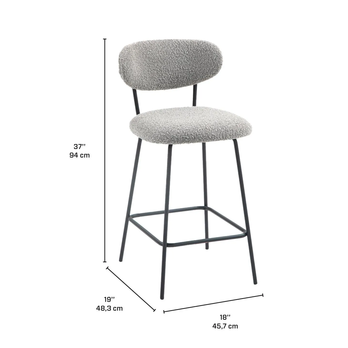 Tabourets (bte de 2) - gris