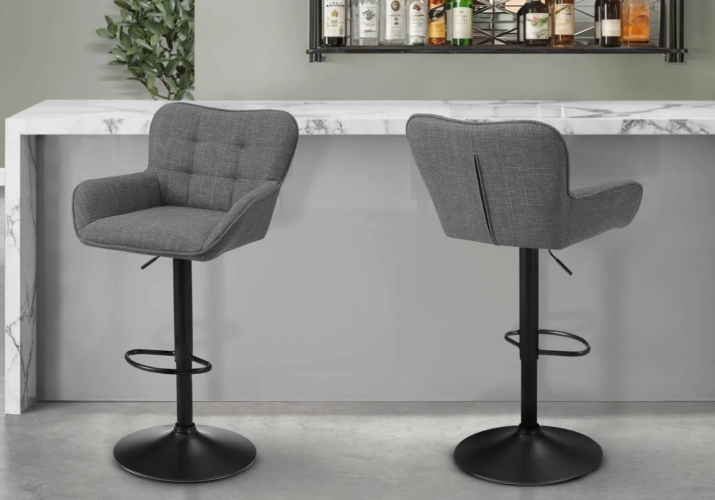 Tabourets de bar (ensemble de 2) gris doux