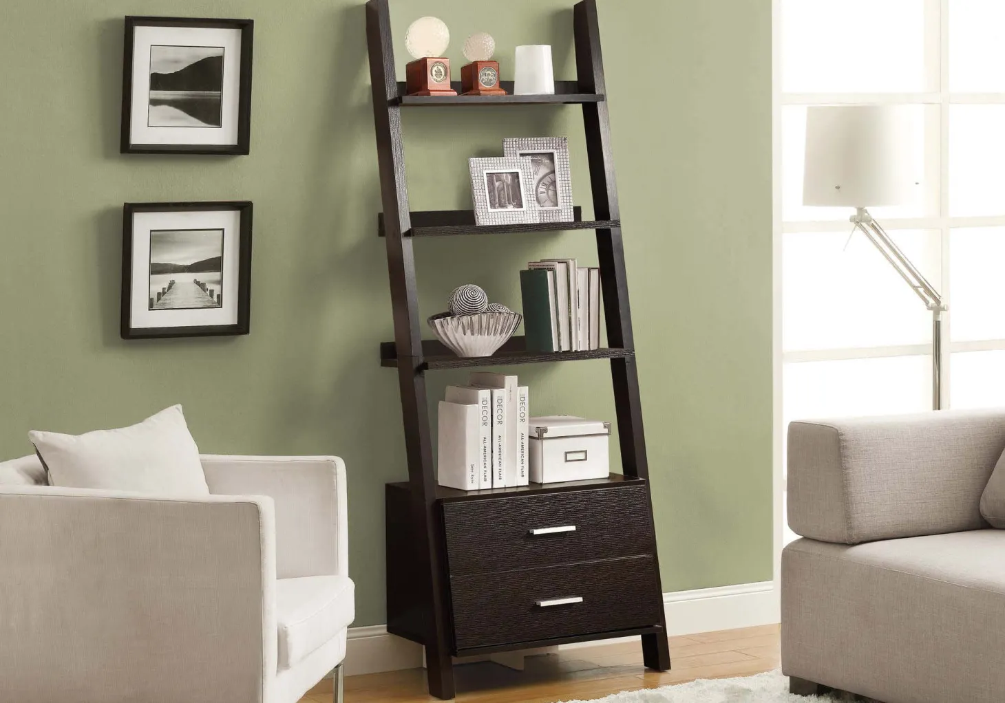 Étagère - 69"H, bibliotheque avec 2 tiroirs espresso - Monarch