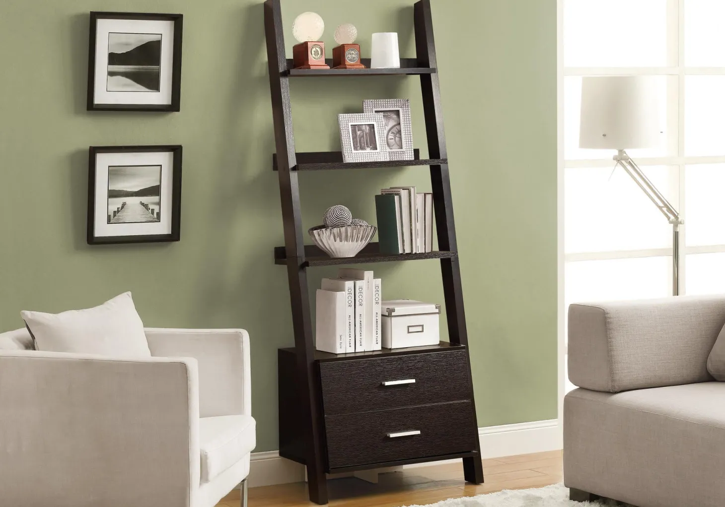 Étagère - 69"H, bibliotheque avec 2 tiroirs espresso - Monarch