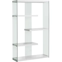 Étagère - 60"H, blanc lustré avec verre trempé - Monarch