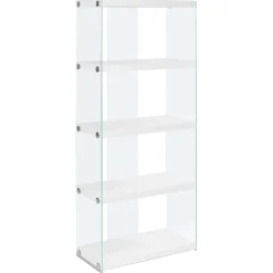Étagère - 60"H, blanc lustré avec verre trempé - Monarch