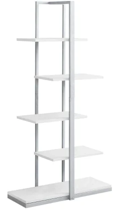Étagère - 60"H, blanc, métal argent - Monarch