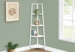 Étagère - 60"H, blanc, métal blanc en coin - Monarch