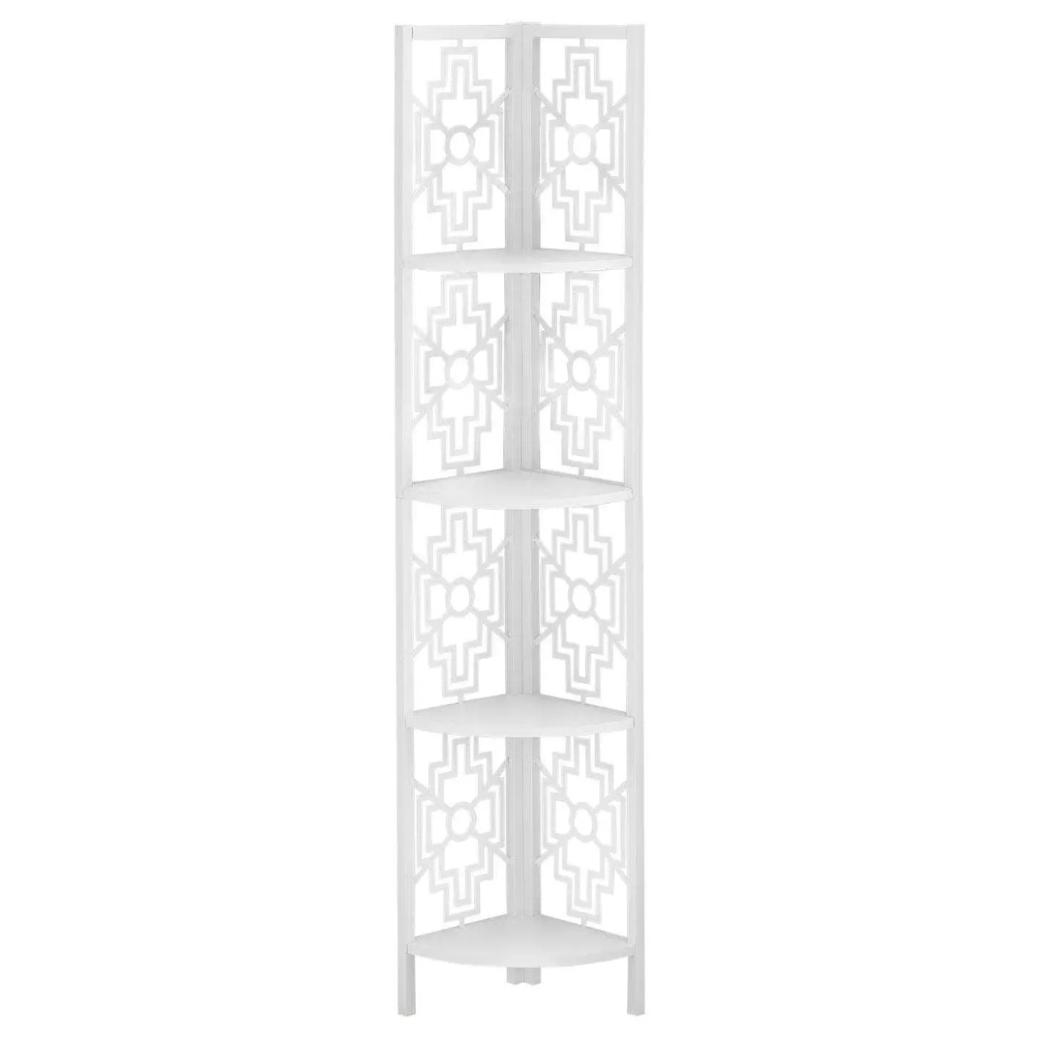 Étagère - 62"H, blanc, métal blanc en coin - Monarch