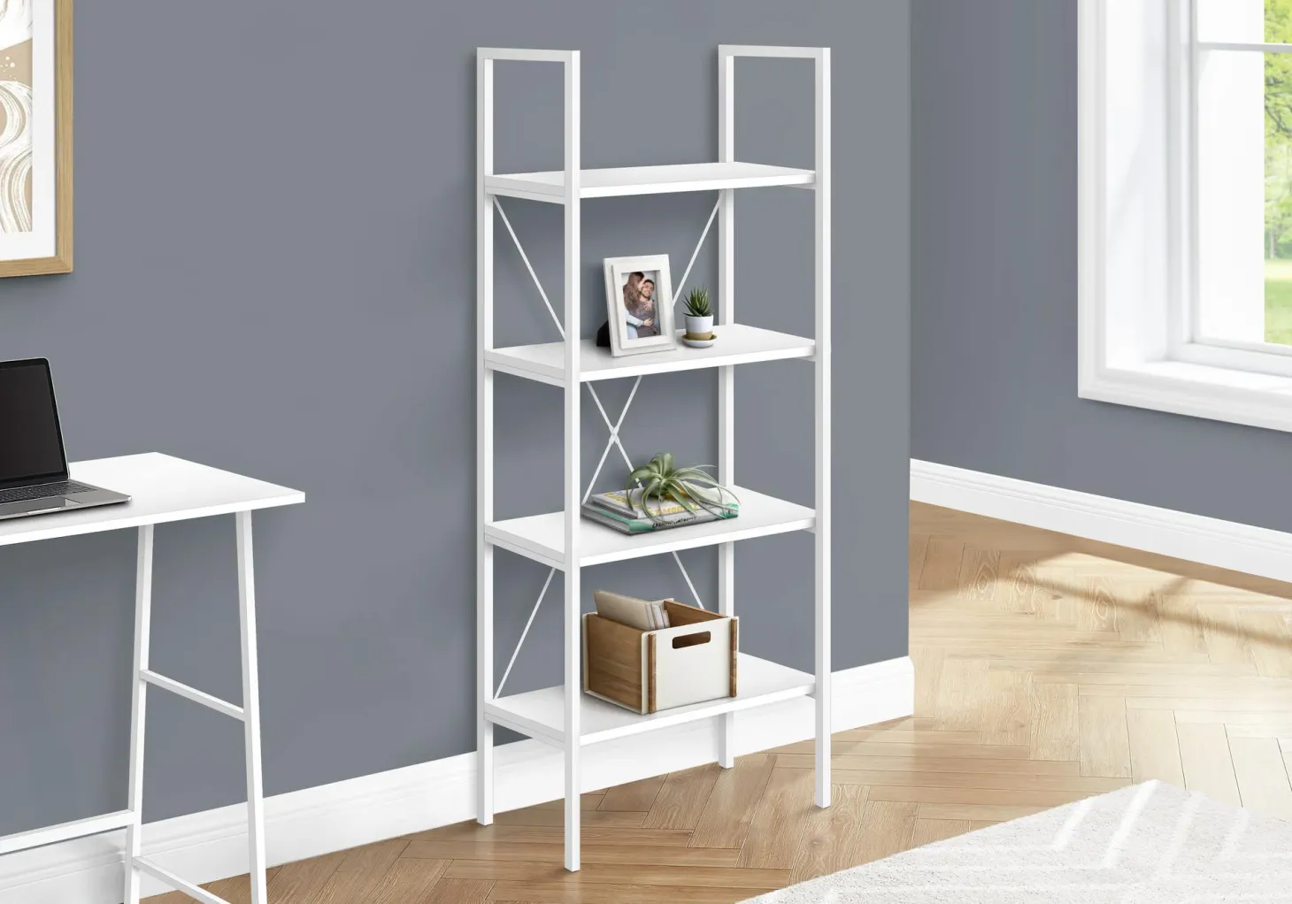 Étagère - 48"H, blanc, métal blanc - Monarch