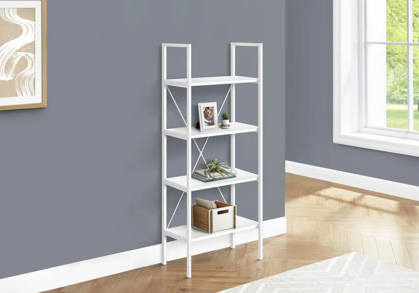 Étagère - 48"H, blanc, métal blanc - Monarch