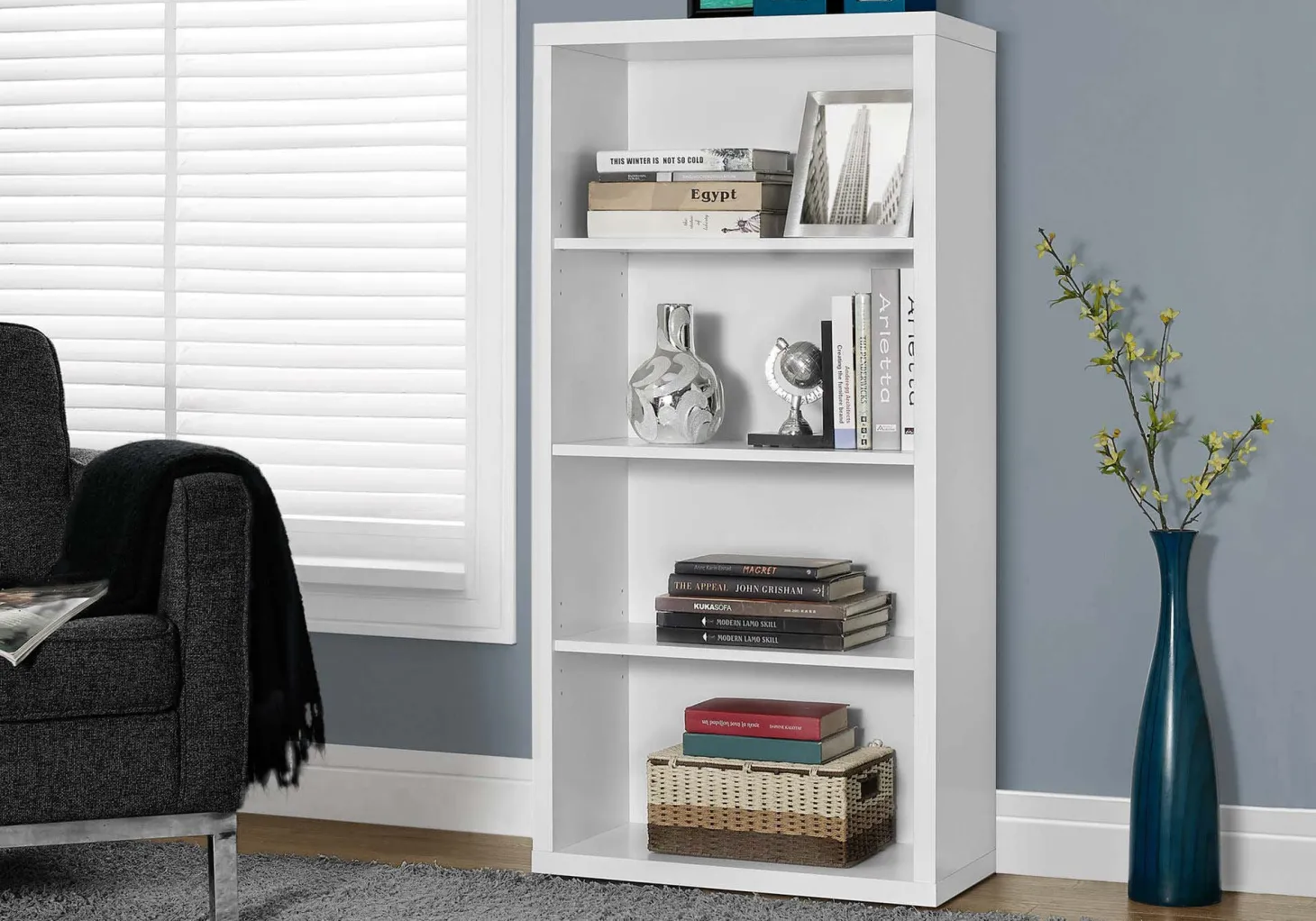 Étagère - 48"H, blanche avec tablettes ajustable - Monarch