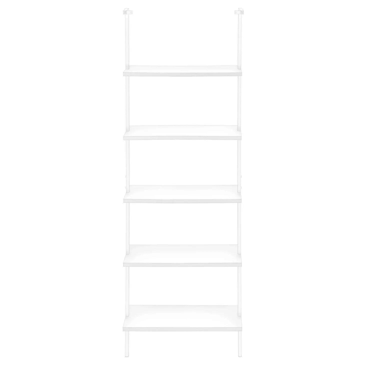 Étagère - 72"H, echelle blanc, métal blanc - Monarch
