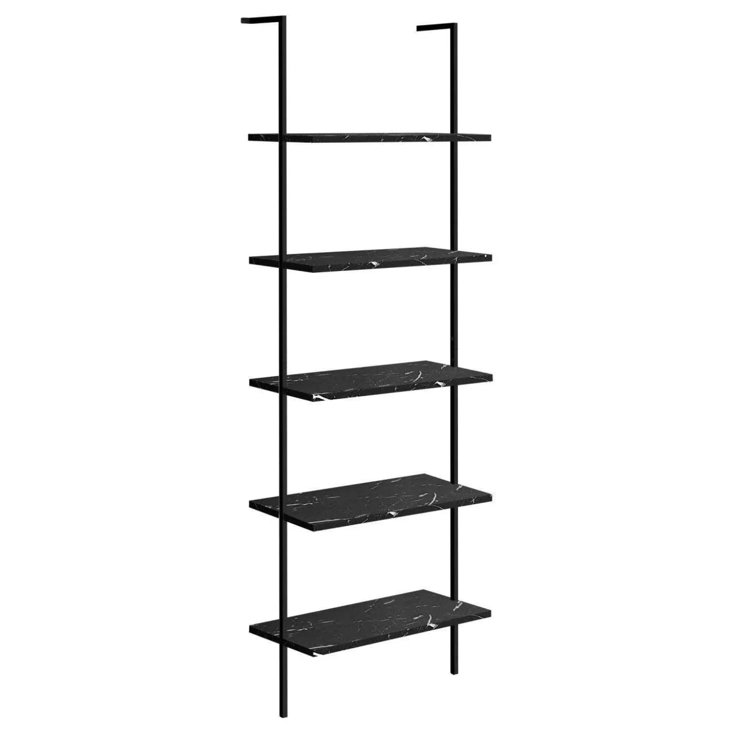 Étagère - 72"H, echelle marbre noir, métal noir - Monarch