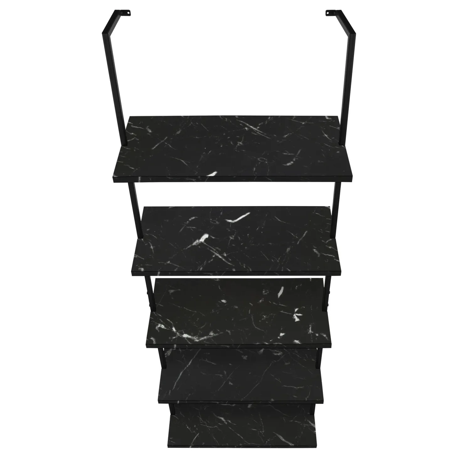 Étagère - 72"H, echelle marbre noir, métal noir - Monarch