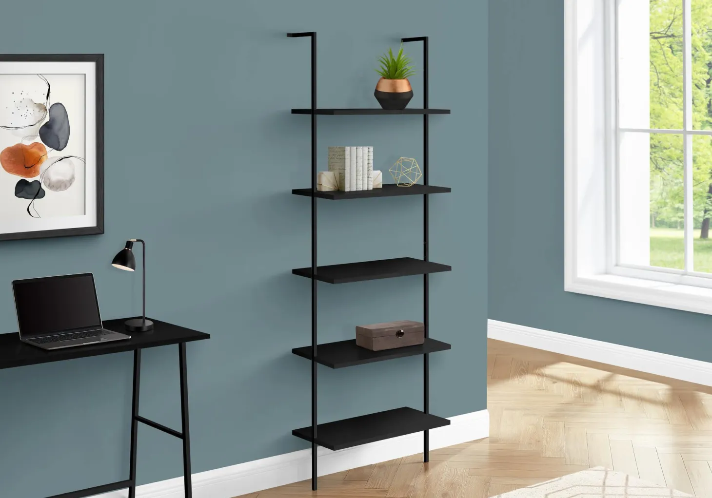 Étagère - 72"H, echelle noir, métal noir - Monarch