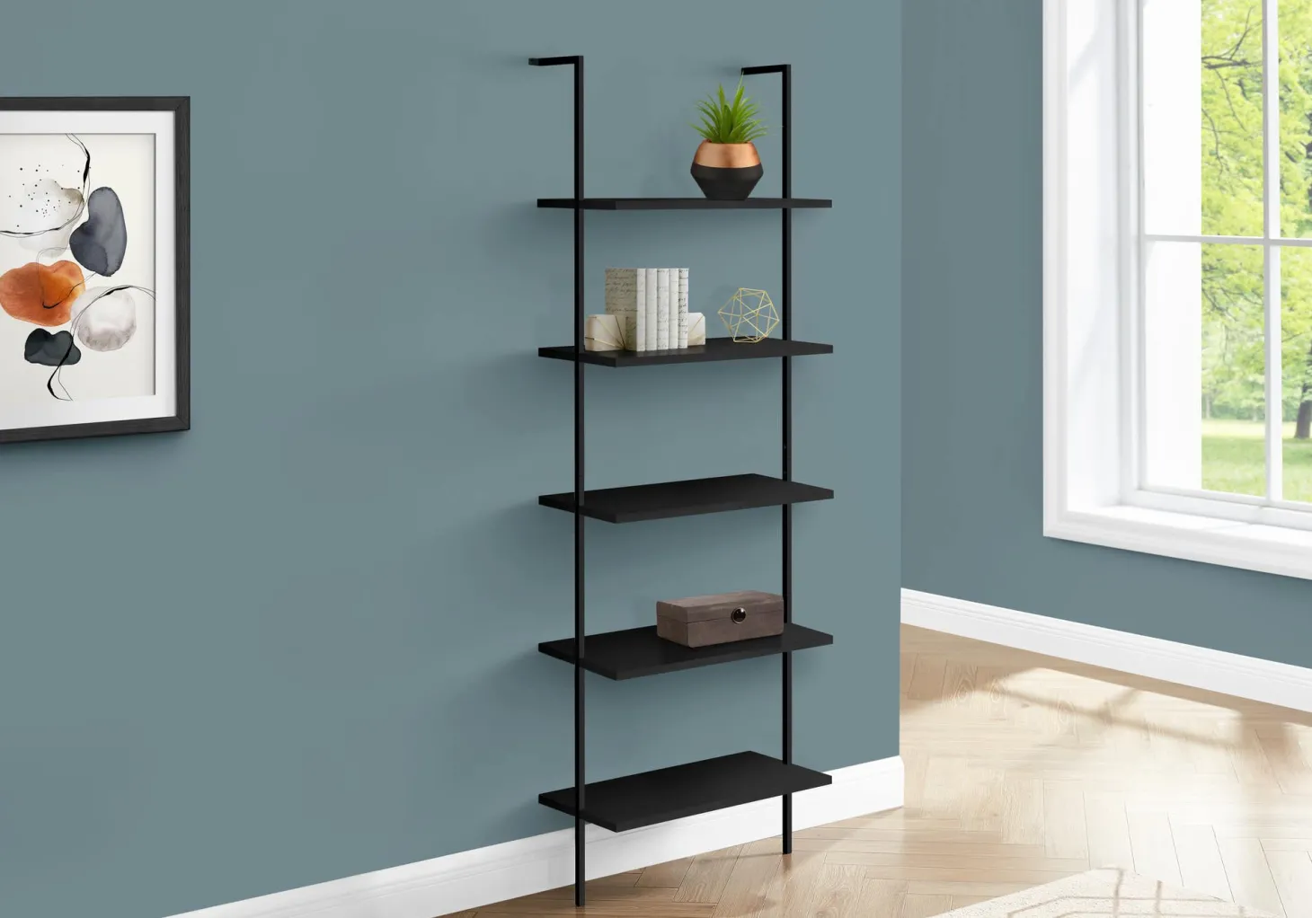 Étagère - 72"H, echelle noir, métal noir - Monarch