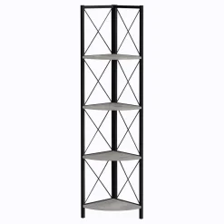 Étagère - 60"H, gris, métal noir en coin - Monarch