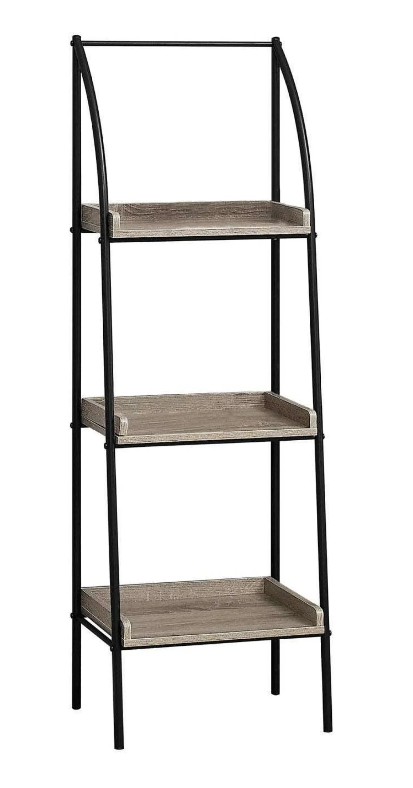 Étagère - 48"H, taupe foncé, métal noir - Monarch