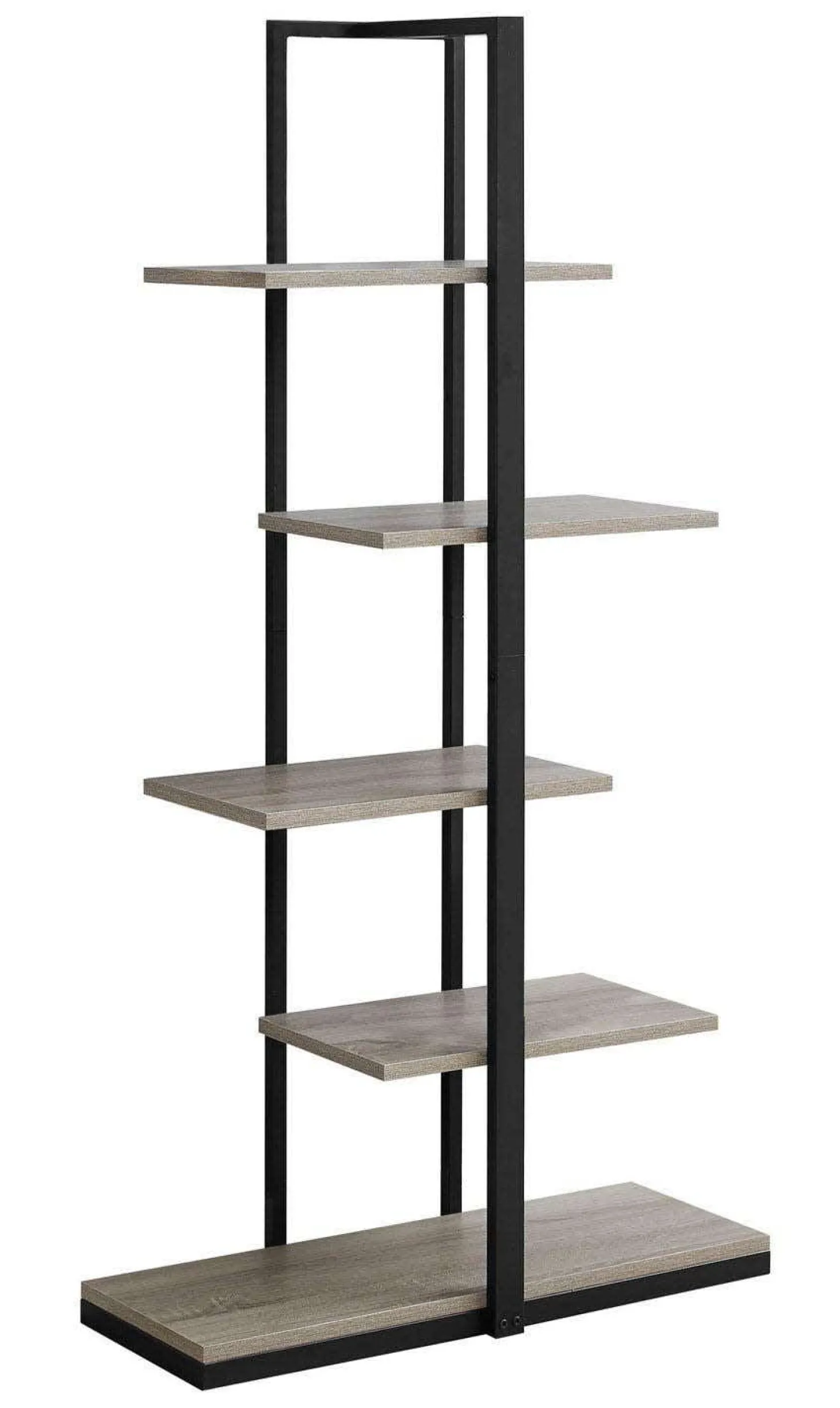Étagère - 60"H, taupe foncé, métal noir - Monarch