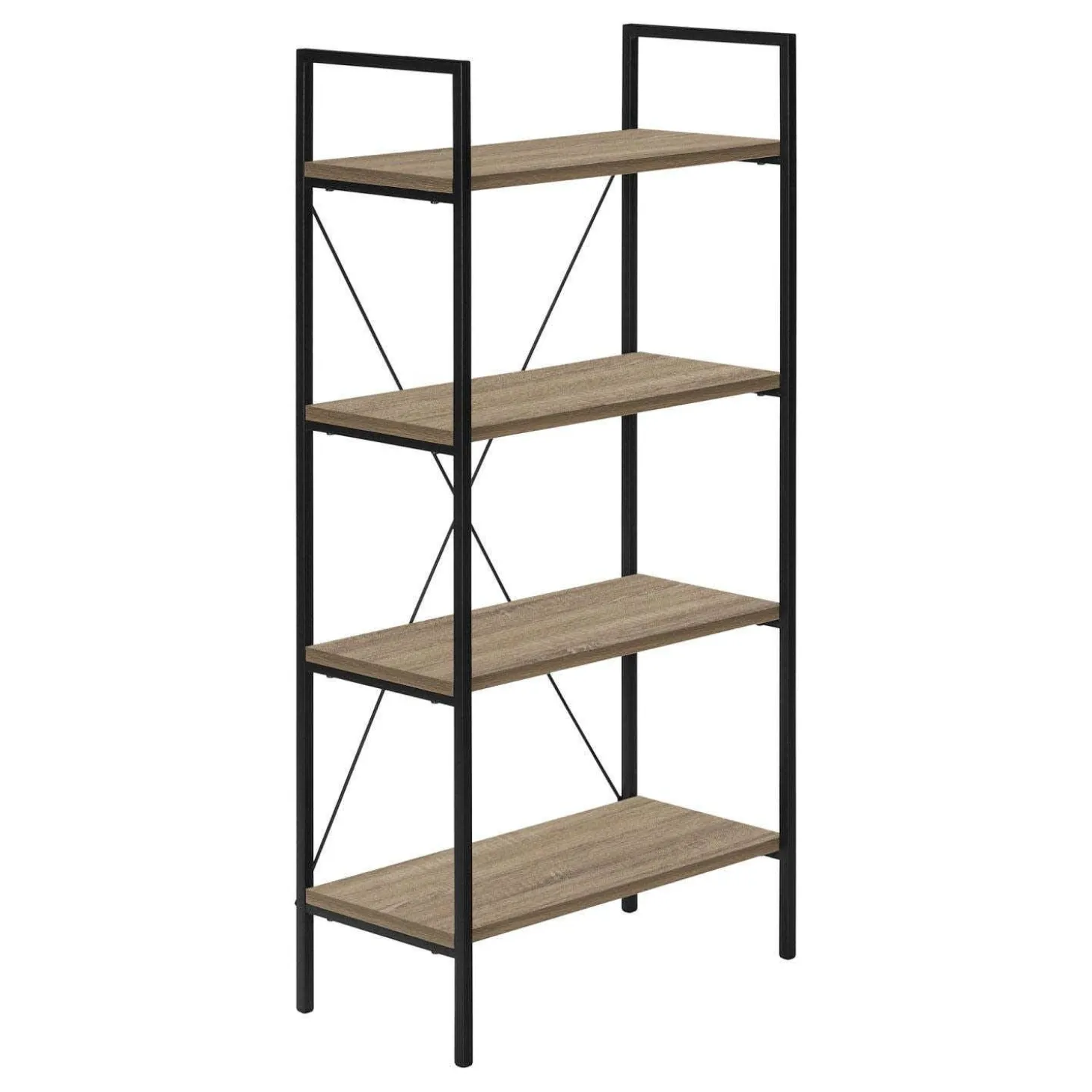 Étagère - 48"H, taupe foncé, métal noir - Monarch