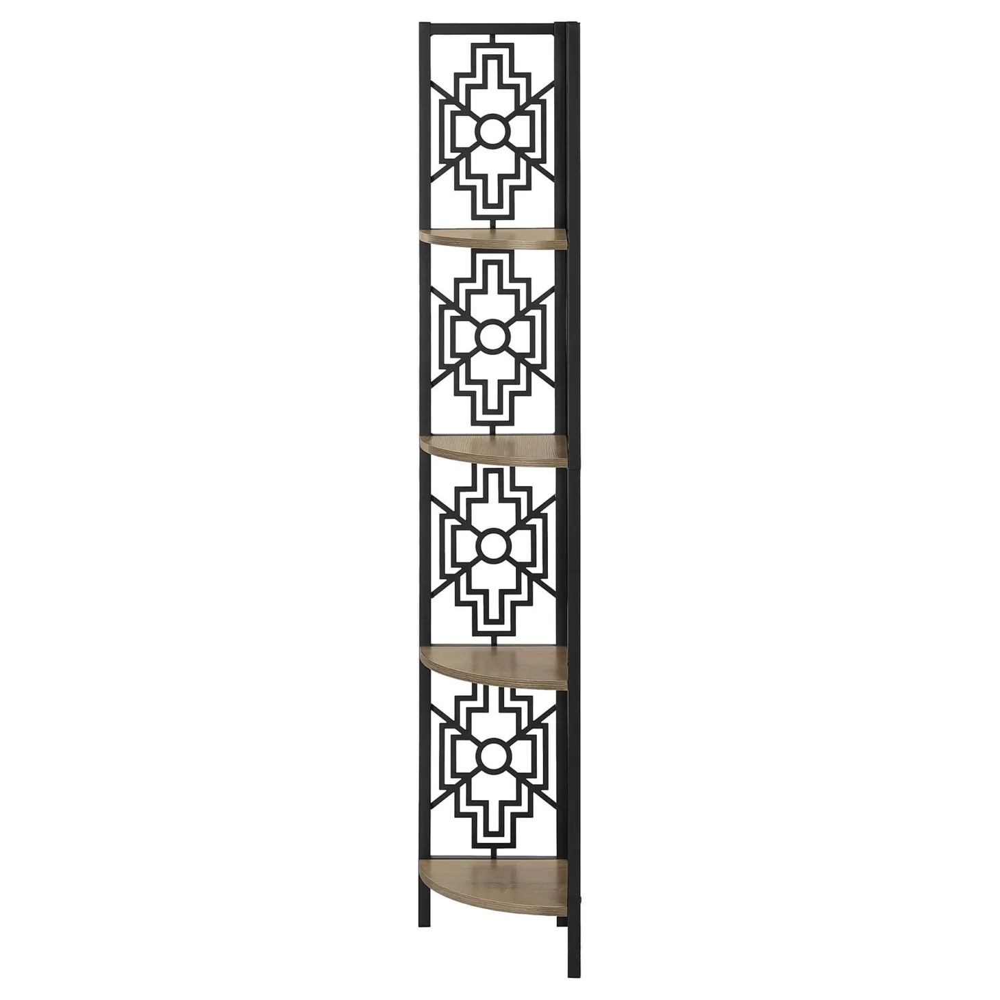 Étagère - 62"H, taupe foncé, métal noir en coin - Monarch