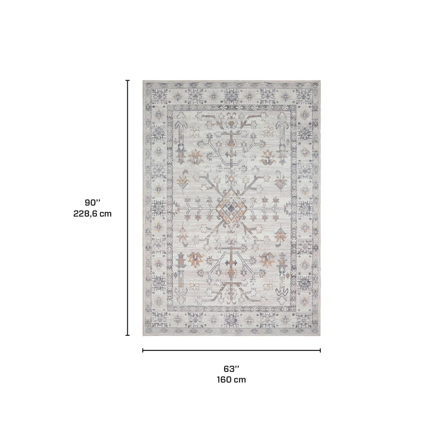 Tapis intérieur lavable à la machine - 5 x 7