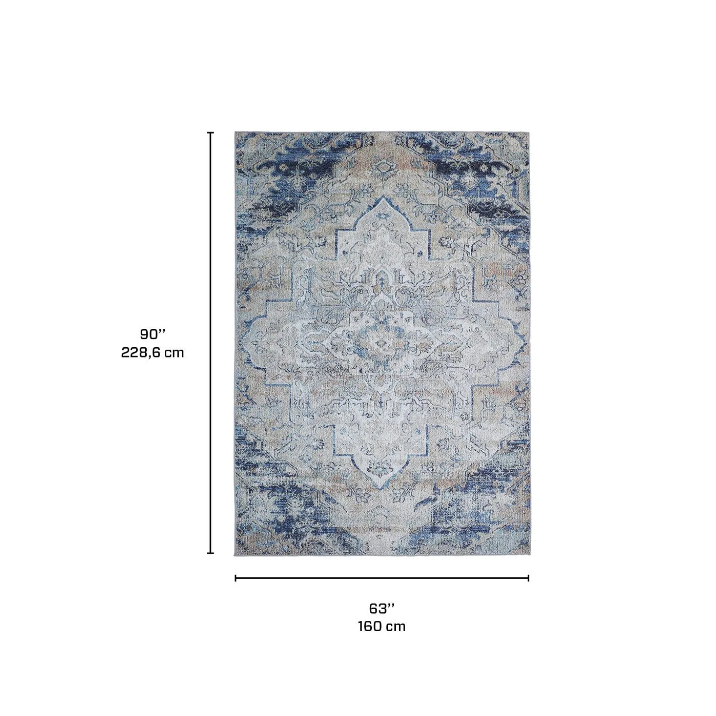 Tapis intérieur lavable à la machine - 5 x 7
