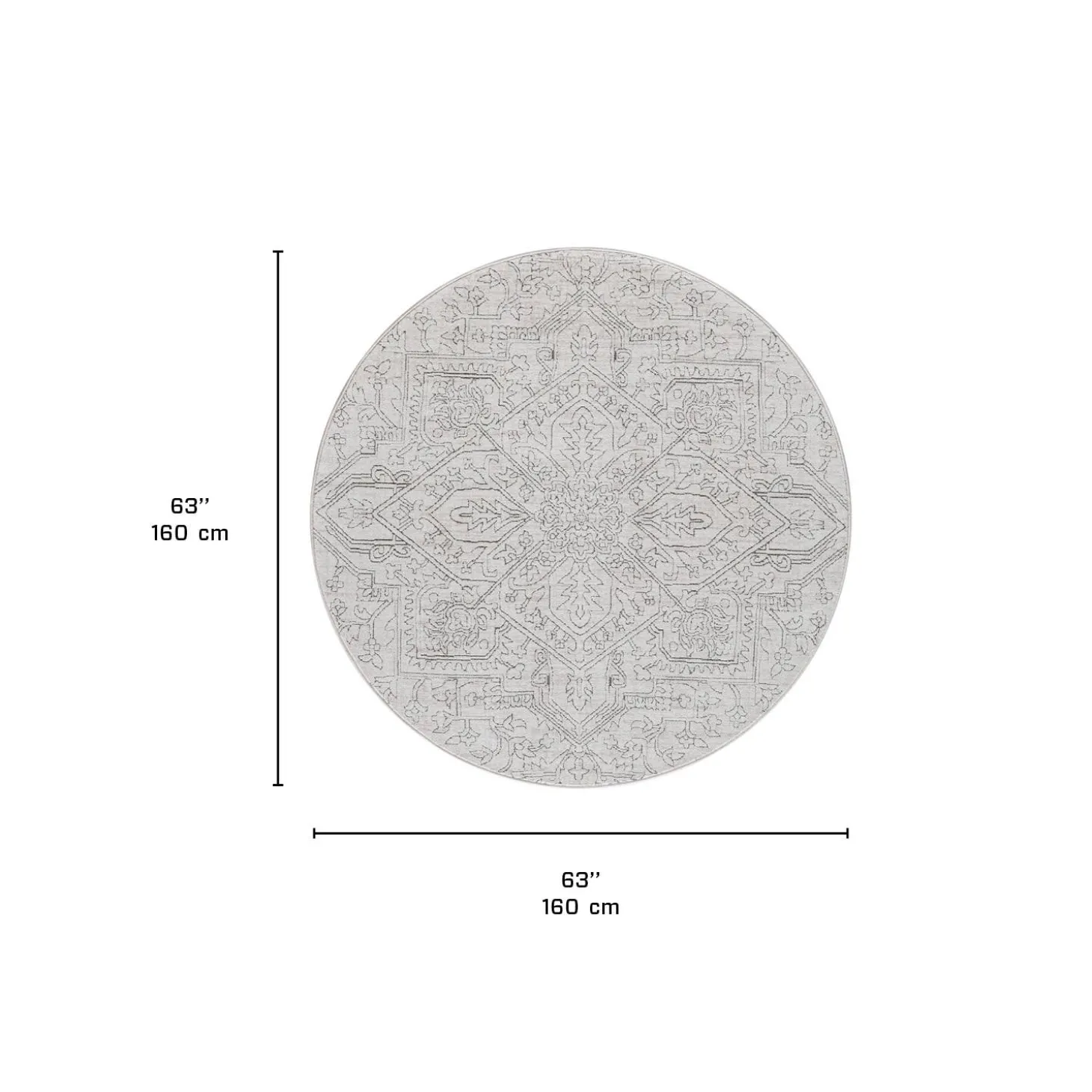 Tapis intérieur rond - 5x5