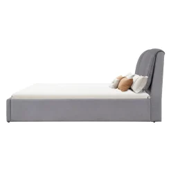 Très grand lit en tissu avec tête de lit (78'')