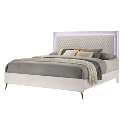 Très grand lit et tête de lit avec lumières (78'')