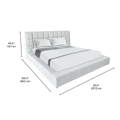 Très grand lit et tête de lit avec lumières de lecture et console (78