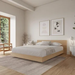 Très grand lit plateforme avec tête de lit (78") - Nexera
