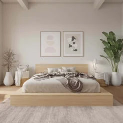 Très grand lit plateforme avec tête de lit - Nexera