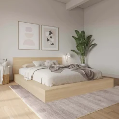 Très grand lit plateforme avec tête de lit - Nexera