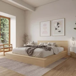 Très grand lit plateforme avec tête de lit - Nexera