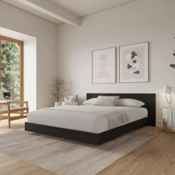 Très grand lit plateforme avec tête de lit (78") - Nexera