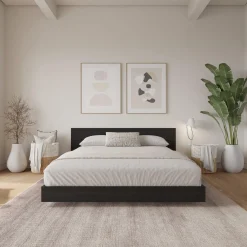 Très grand lit plateforme avec tête de lit (78