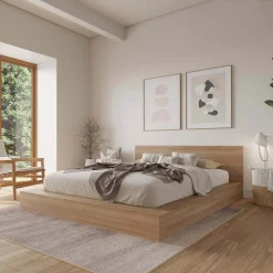 Très grand lit plateforme avec tête de lit - Nexera